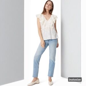 Sam Edelman Maila ruffle satin top size XL